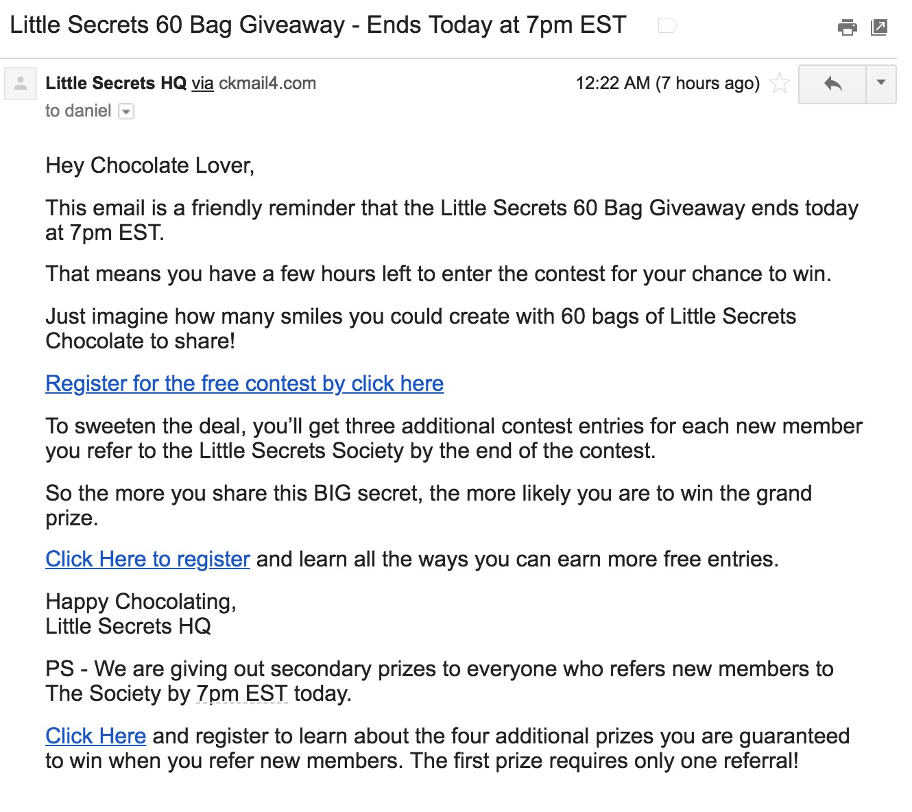 Reminder email 1